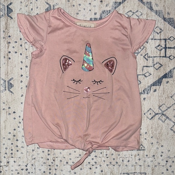 btween Other - Pink Unicorn Cat Graphic Tee
